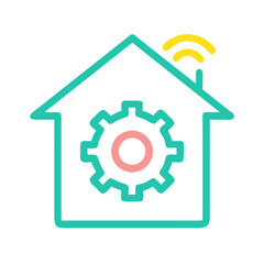 Aufkleber - Smart Home Settings Icon Representing Automation System Control