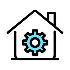 Leinwandbilder - Smart Home Settings Icon Representing Automation System Control