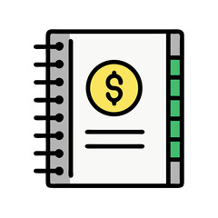 Fototapete - Spiral Notebook with Dollar Icon Representing Financial Planning