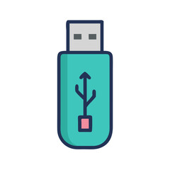 Leinwandbilder - USB Flash Drive Icon Representing Portable File Storage and Data Transfer