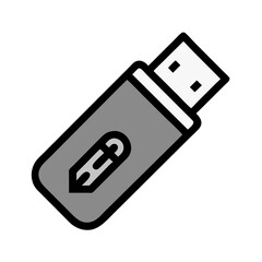 Leinwandbilder - USB Flash Drive Icon Representing Portable File Storage and Data Transfer