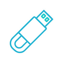 Leinwandbilder - USB Drive Icon Representing Portable Storage Device and Data Transfer Tool