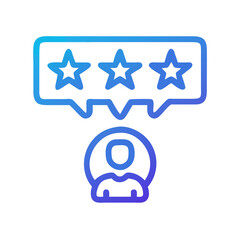 Aufkleber - User with Star Rating Bubble Icon Representing Personal Review and Feedback Evaluation
