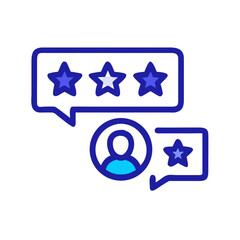 Aufkleber - User with Star Rating Bubble Icon Representing Personal Review and Feedback Evaluation