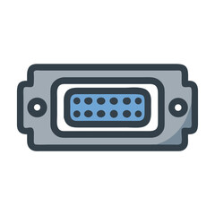 Aufkleber - VGA Connector Icon Representing Video Display Port and Analogue Signal Interface