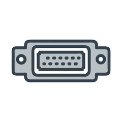 Aufkleber - VGA Connector Icon Representing Video Display Port and Analogue Signal Interface
