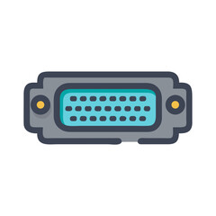 Aufkleber - VGA Connector Icon Representing Video Display Port and Analogue Signal Interface