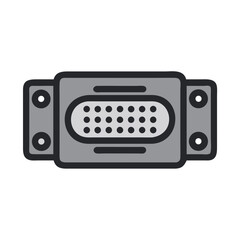 Aufkleber - VGA Connector Icon Representing Video Display Port and Analogue Signal Interface