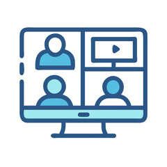 Poster - Video Conference Icon Representing Online Meeting and Virtual Communication