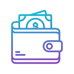 Poster - Wallet with Cash Icon Representing Personal Income and Financial Savings