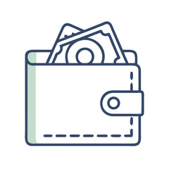 Poster - Wallet with Cash Icon Representing Personal Income and Financial Savings
