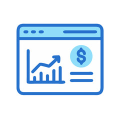 Fototapete - Web Graph Icon Representing Online Financial Dashboard and Data Analytics