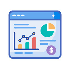 Fototapete - Web Graph Icon Representing Online Financial Dashboard and Data Analytics