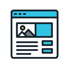 Fototapete - Web Page Icon Representing Digital Content or Blog Interface