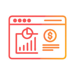 Poster - Web Graph Icon Representing Online Financial Dashboard and Data Analytics