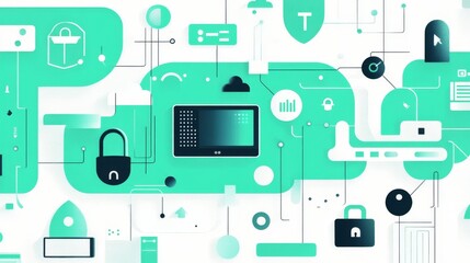 Wall Mural - create a modern, minimalist image for the main page of an it portfolio website. the design should fe