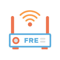 Poster - Wi-Fi Router Icon Representing Free Internet Availability and Wireless Access