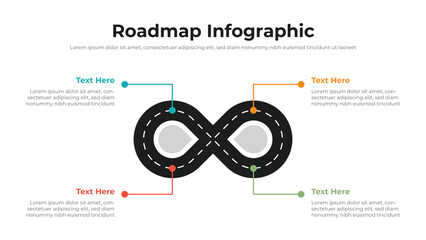 Wall Mural - roadmap infographic presentation layout fully editable.