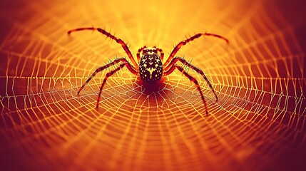 Spider on intricate web