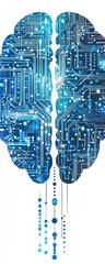 Wall Mural - digital representation of a human brain in circuits and technology theme