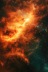 Wall Mural - Stunning celestial nebula cluster with luminous stars in galactic space