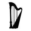 © Nataly - Harp silhouette on white background