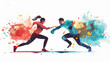 © MUBI - Fierce Competition: Winning the Sales Battle. Abstract flat vector illustration of a business