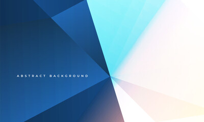 Poster - Blue and white modern abstract background. Light presentation backdrop with geometric shapes. Vector illustration