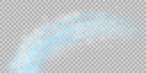 Fototapete - Air flow set of vector elements on a white background. Abstract light effect blowing from an air conditioner, purifier or humidifier. Dynamic blurred flow motion.