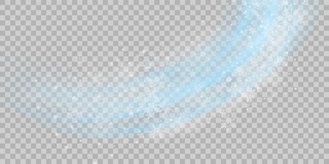 Fototapete - Air flow set of vector elements on a white background. Abstract light effect blowing from an air conditioner, purifier or humidifier. Dynamic blurred flow motion.