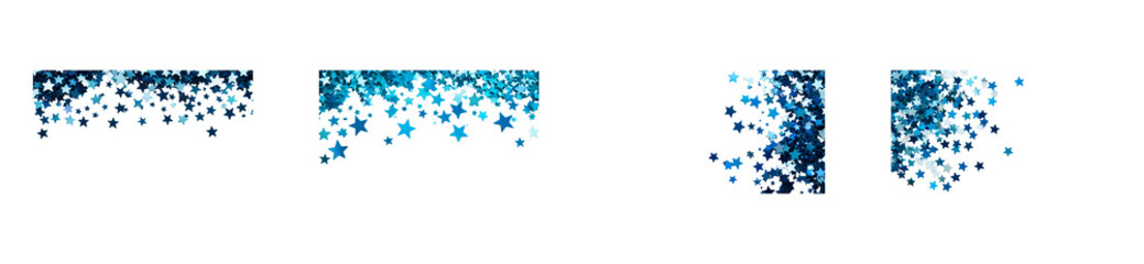 Wall Mural - sparkling blue star glitter with transparent background for crafts