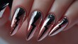 © Mariia - Stylish nail art featuring glittery lightning bolt design with black and silver accents created in a nail salon