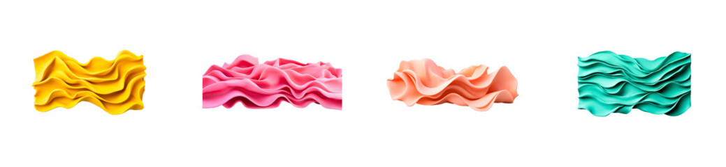 Wall Mural - abstract waves in diverse colors, artistic background, cut out transparent