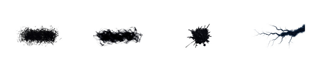 Wall Mural - unique black abstract shapes with a transparent background for design