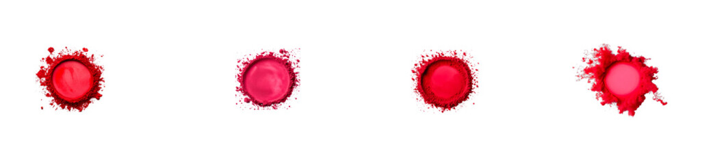 Wall Mural - colorful splashes of red paint on transparent background