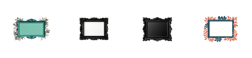 Wall Mural - various decorative frames with transparent backgrounds for design use