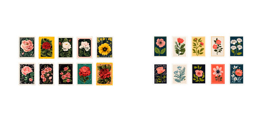 Wall Mural - floral illustrations on transparent background for design use