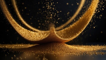 Wall Mural - sprinkle gold dust onto a background with empty space.