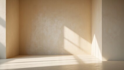 Wall Mural - delicate soft shadows on a wall, forming a cozy and natural backdrop. ideal for product showcases