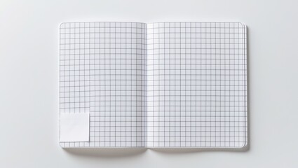 blank white notebook sheet displaying a grid pattern