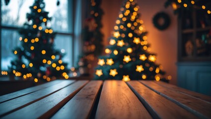 Leinwandbilder - Decorative background with an empty table