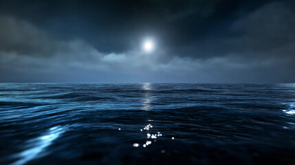 Wall Mural - the moon is shining on the water