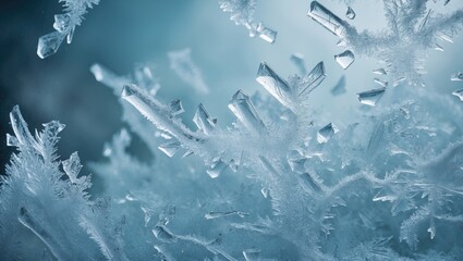 Wall Mural - frost formations on glass