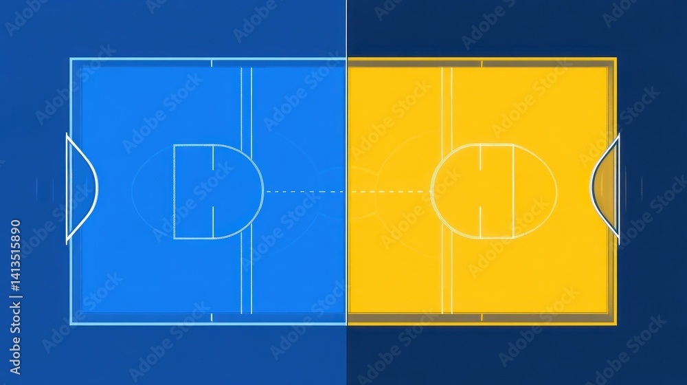 Sports Court Layouts Basketball and Soccer Field Diagrams for Strategy ...