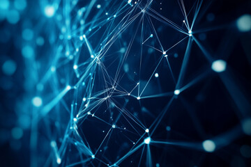 Wall Mural - a complex network of interconnected lines and points creates a three-dimensional, almost spherical, 