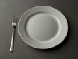 © Adorable Works - Simple Round Ceramic Plate with Fork