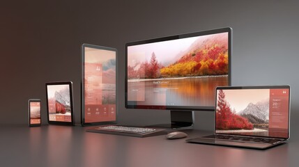Responsive website rectangular preview on desktop - desktop application interface