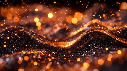 Wall Mural - Photorealistic High-Quality Texture of Sparkling Waves in Dark Tones