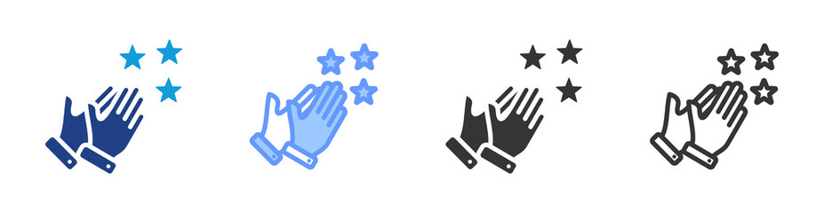Fototapete - Praise icon set multiple style collection