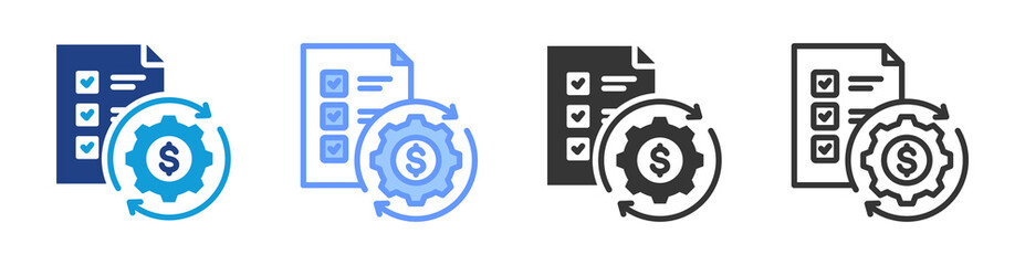 Fototapete - Business Continuity Planning icon set multiple style collection